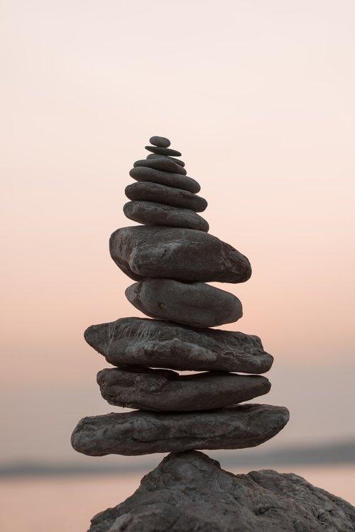 stacked stones depicting balance